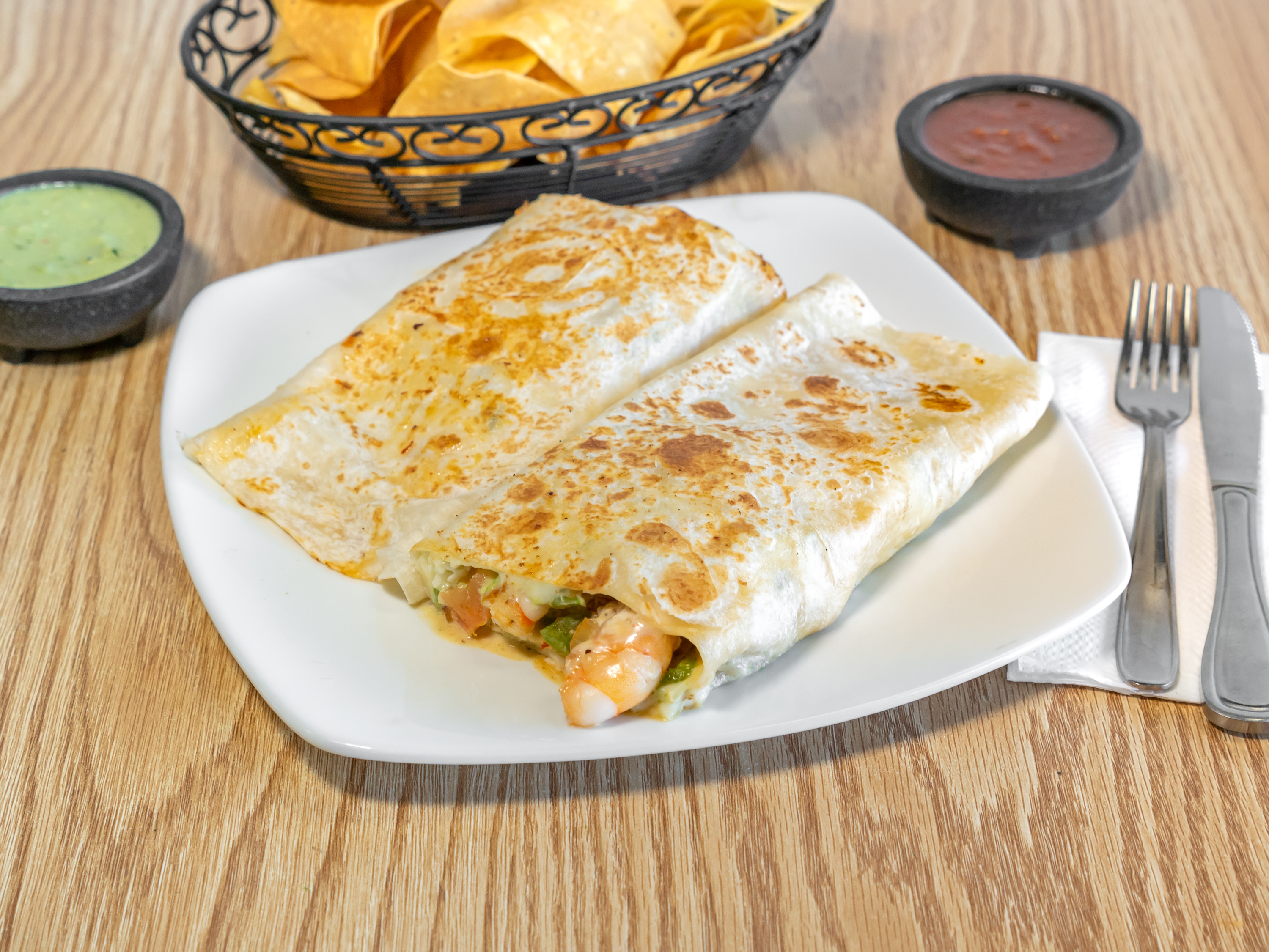Super Quesadilla with shrimp