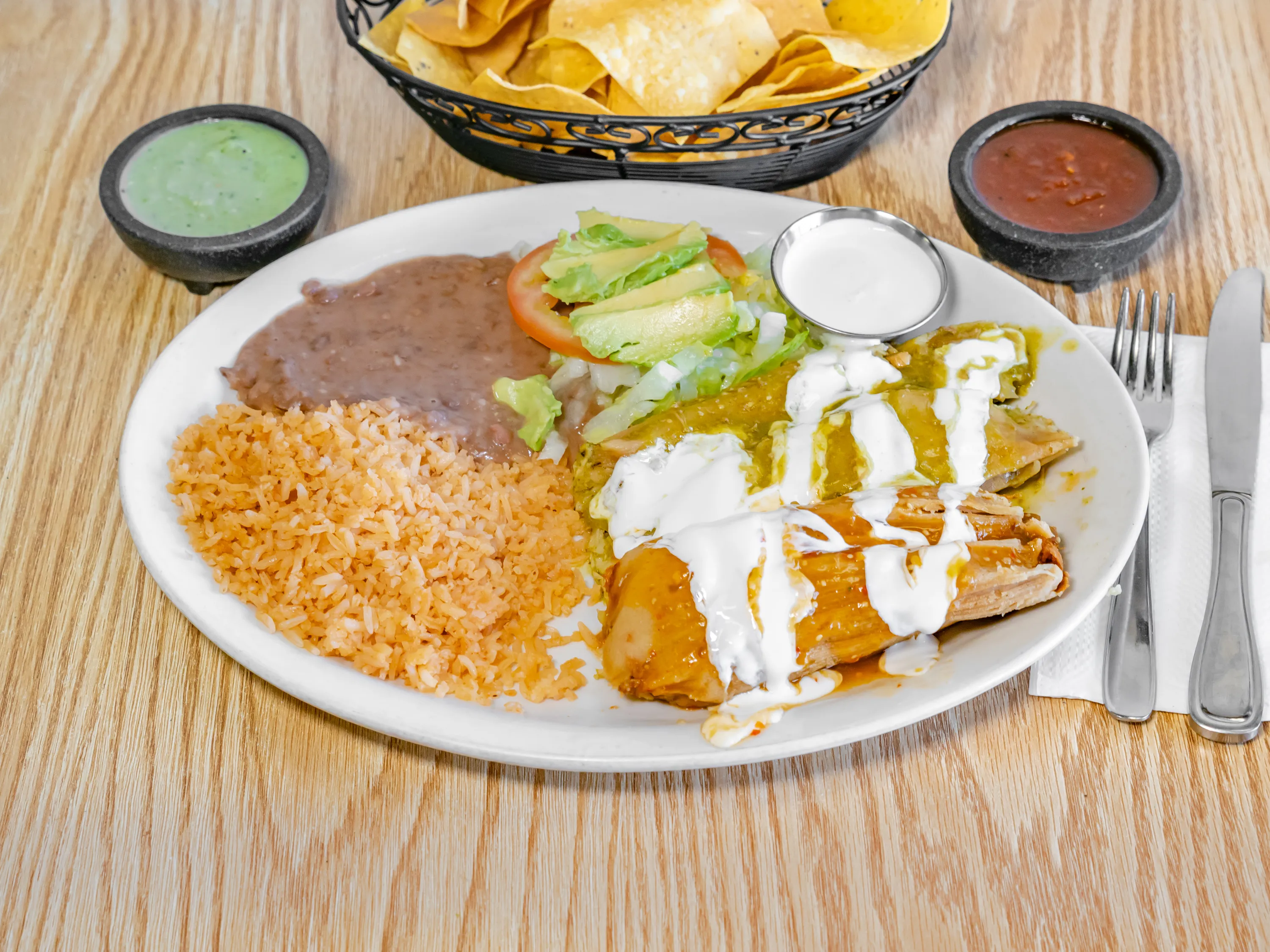 Tamales combination plate