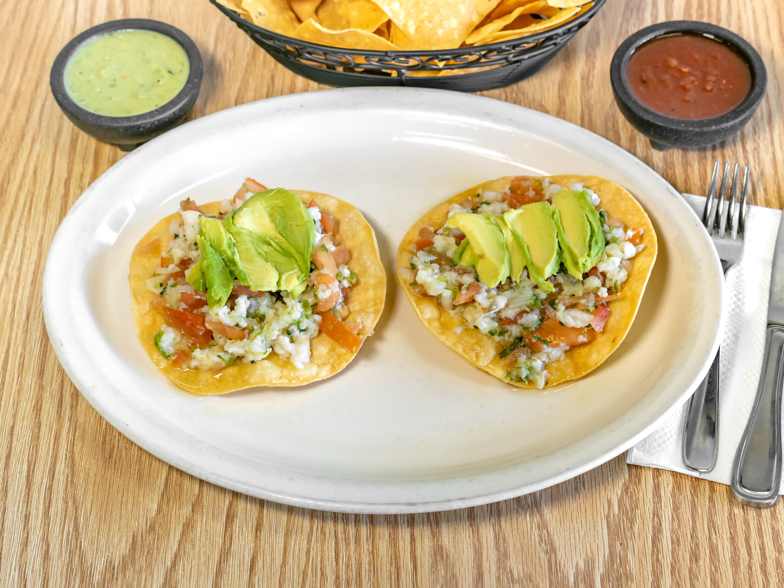 Tostada de Ceviche with fresh citrus fish