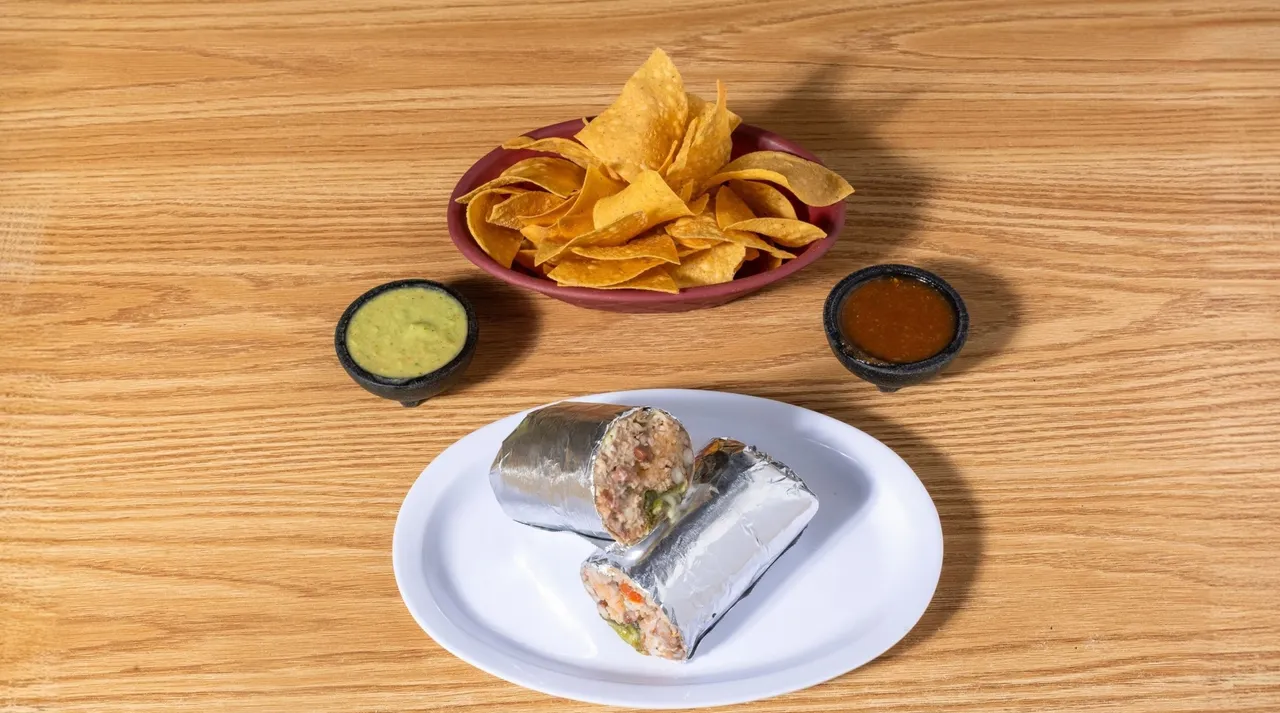 Chile Relleno burrito stuffed with poblano pepper